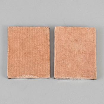 Two Russian late 19th century silver icons, unidentified makers mark, St. Petersburg 1890.