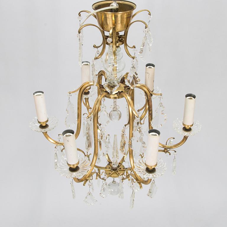 Paavo Tynell, kristallkrona, modell 1465/6, Taito 1900-talets mitt.