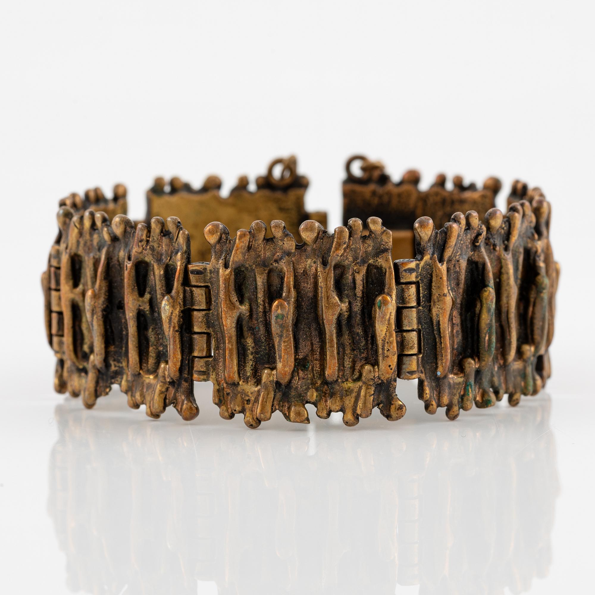 Pentti Sarpaneva, collier och armband, brons med ametist.