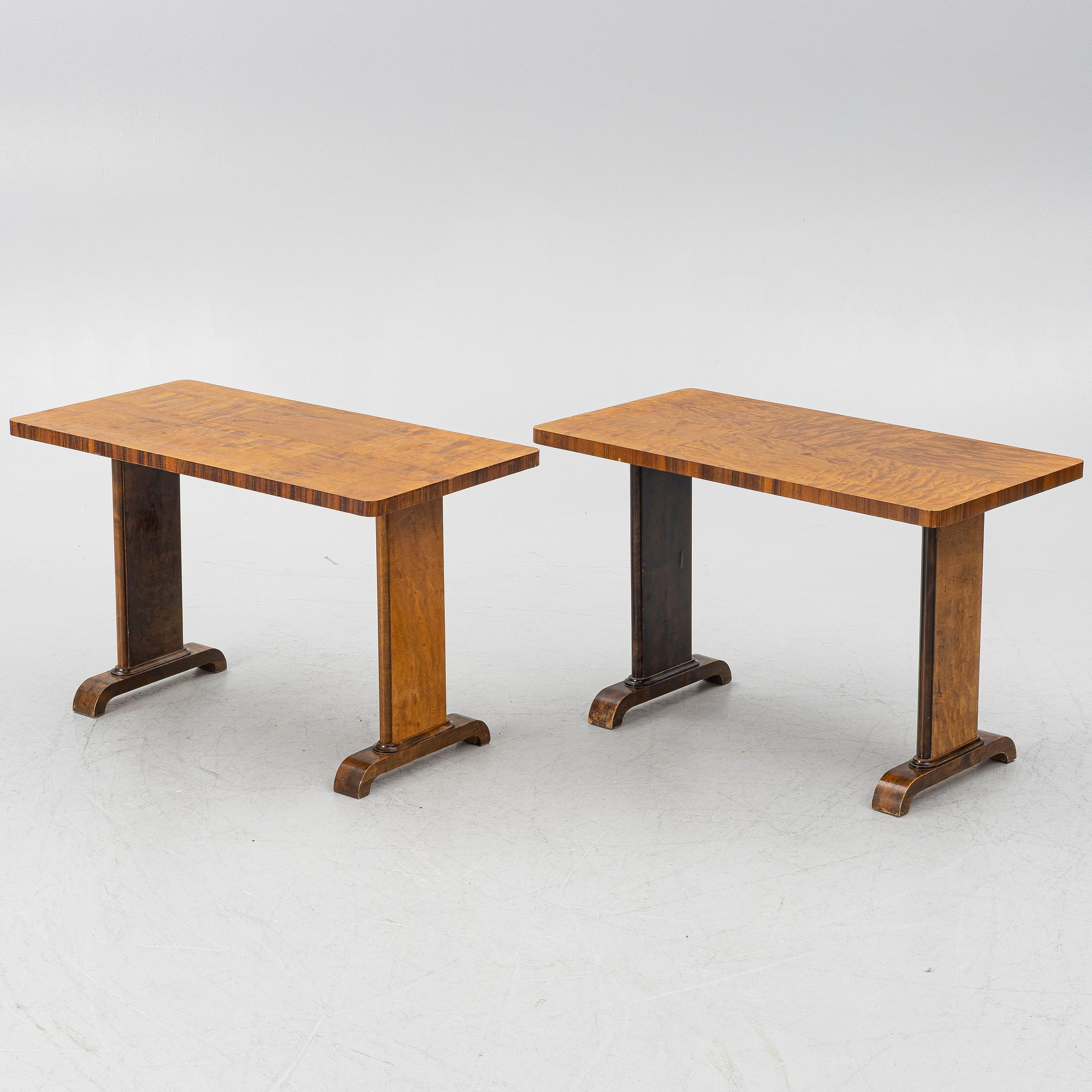 A pair of tables, Swedish Modern, 1930s.