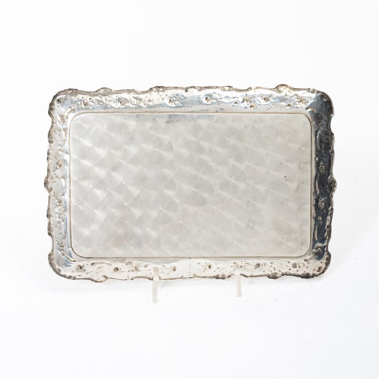 Tray, cream jug and sugar bowl, silver, GEWE, Malmö, 1959–68.