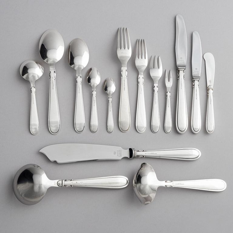 Matsilveruppsättning, 80 delar, sterling silver, modell "Elite", Cohr, 1940-1959, Danmark.