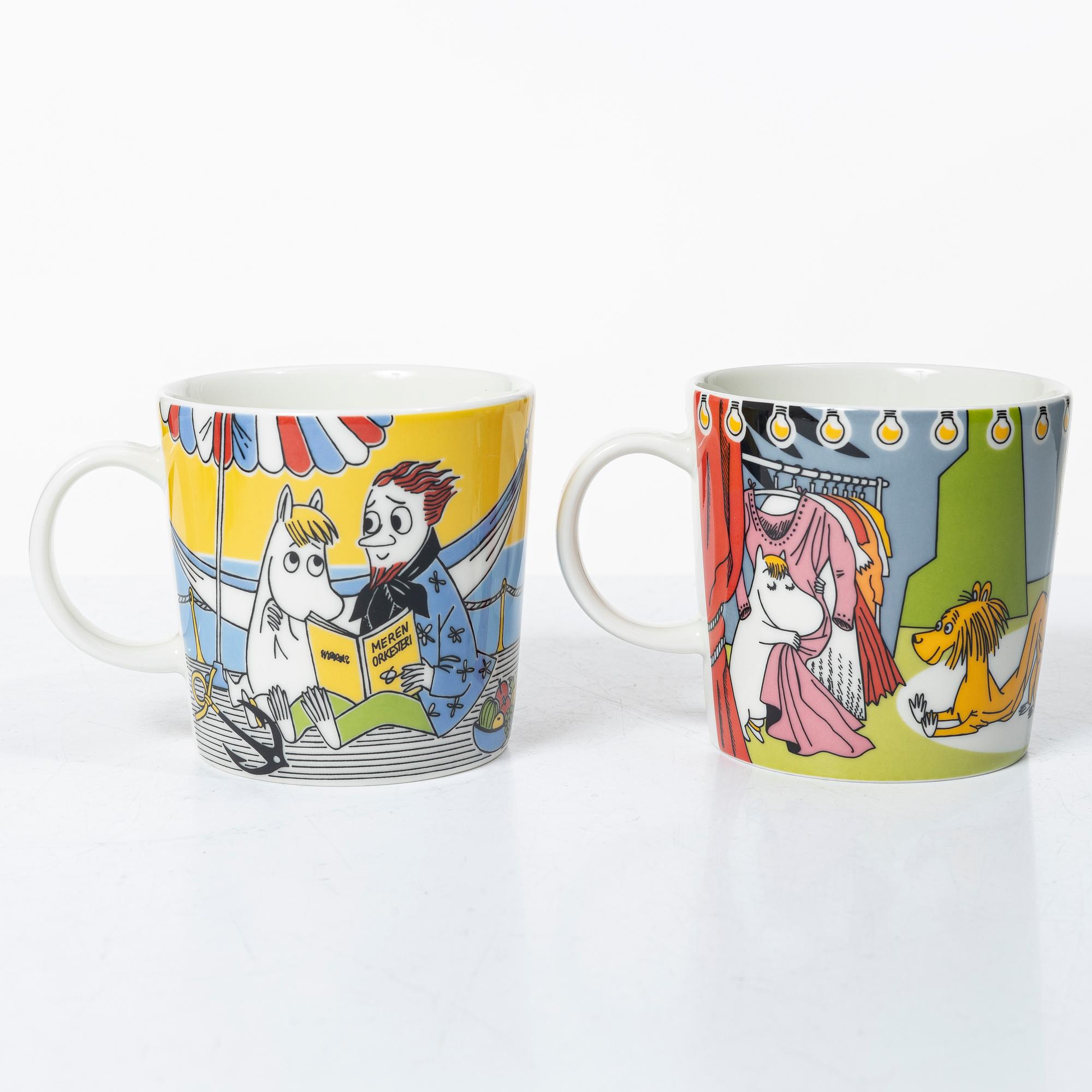 Arabia, 29 Moomin mugs, Finland.