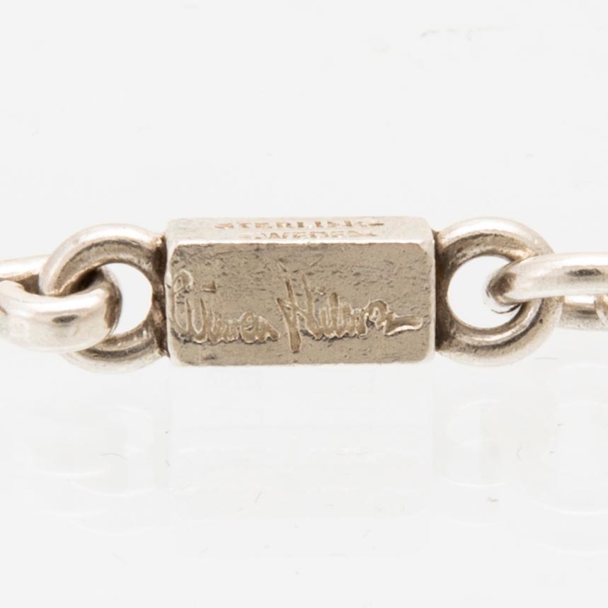 Wiwen Nilsson necklace silver rod chain, Lund likely 1948.