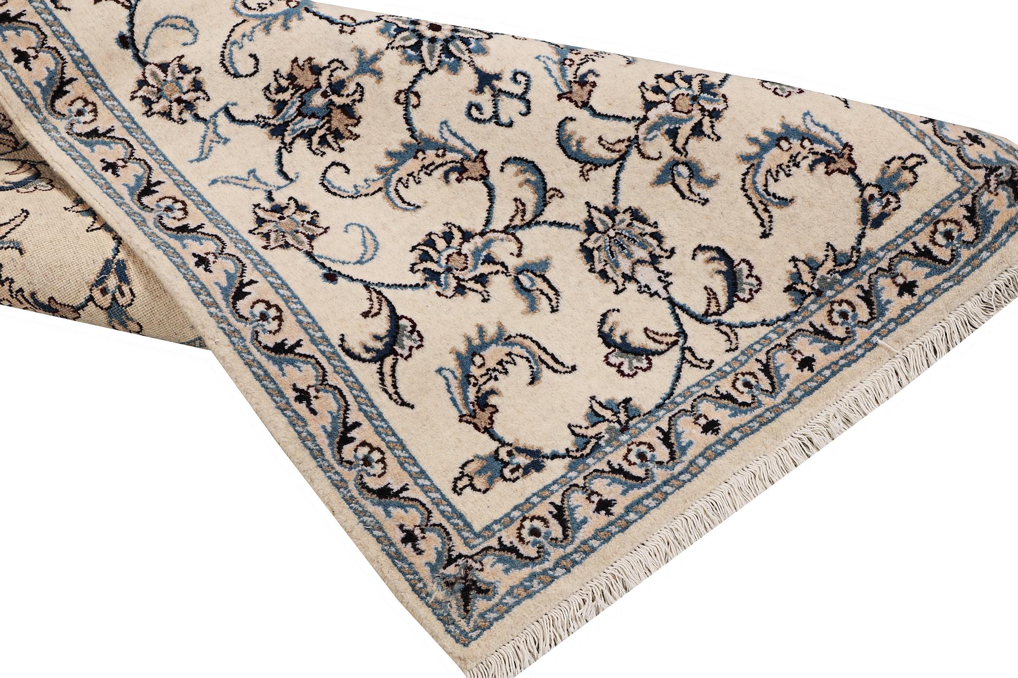 A runner carpet, Nain, part silk, ca 293 x 80 cm.