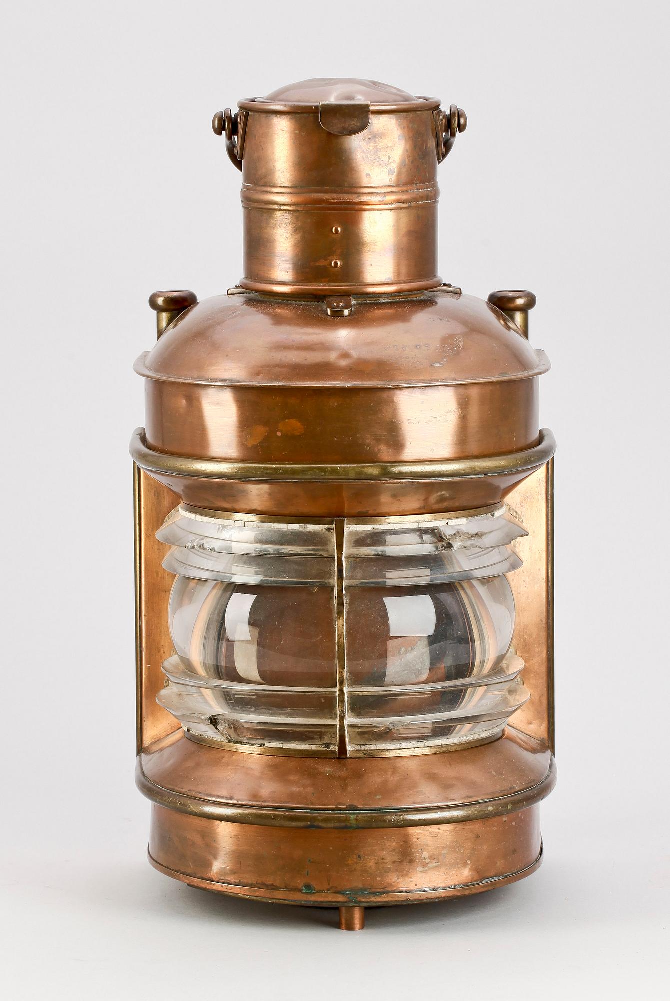LANTERNA, koppar samt glas, tidigt 1900-tal.