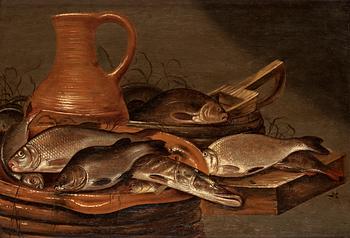 Pieter de Putter Tillskriven, Stilleben med fiskar.