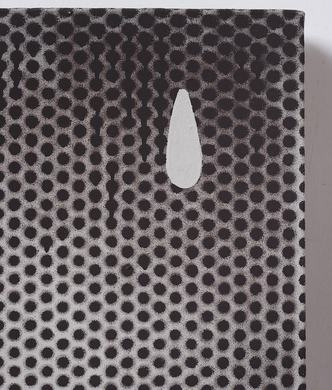 Carl Ostendarp, spray paint and flashe on canvas, signed and dated 1991 verso.