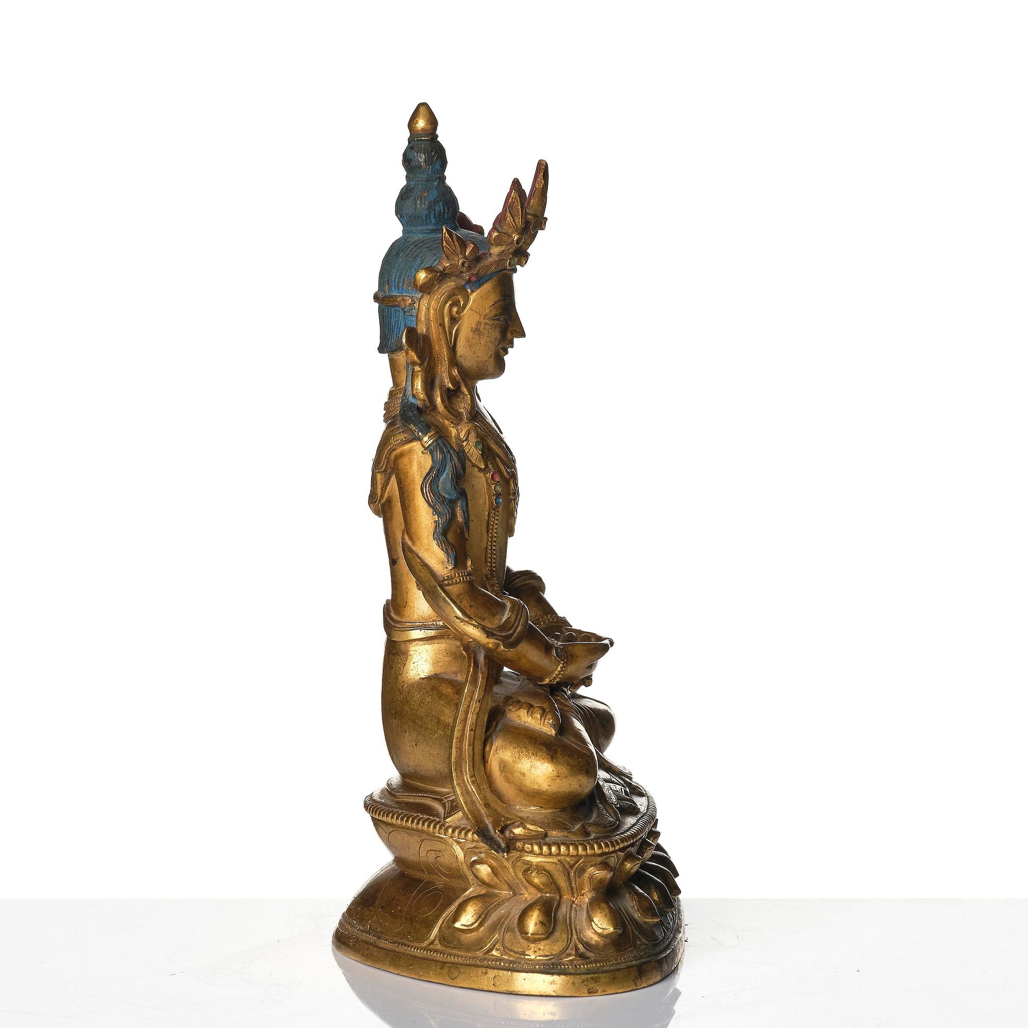 Amitayus, förgylld brons. Mongoliet, 1700-tal.