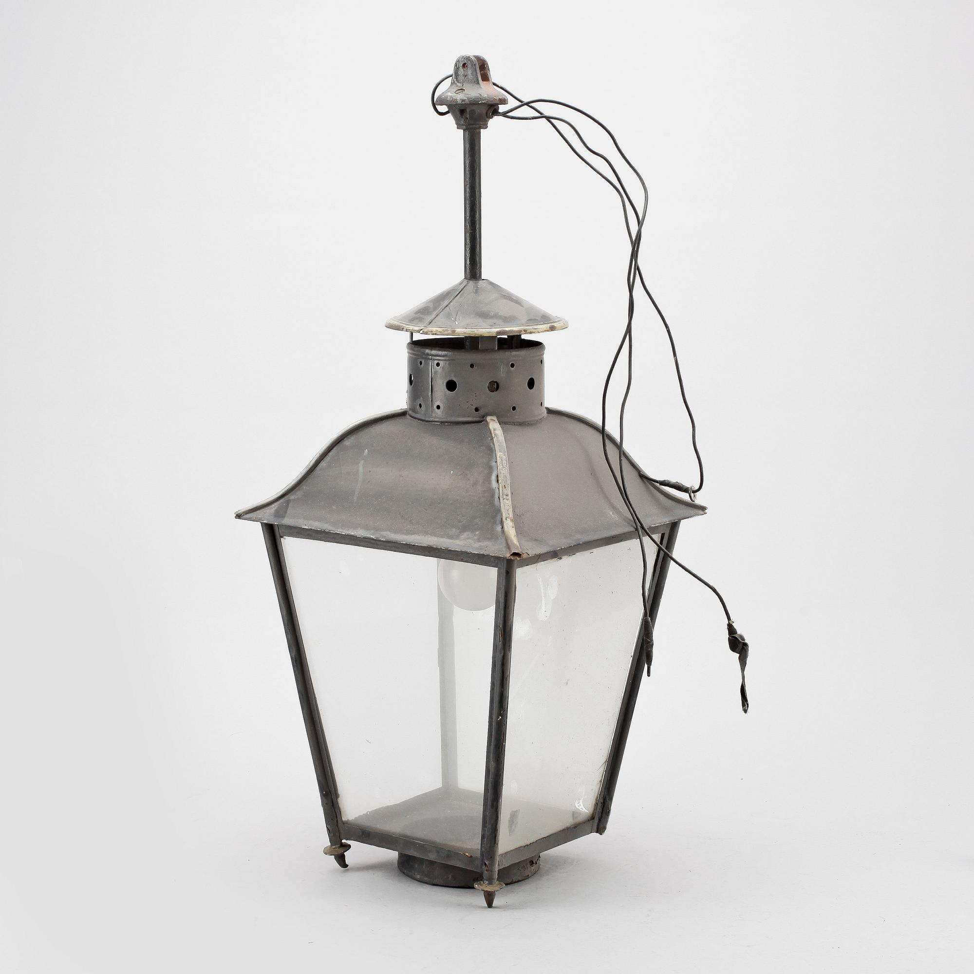 LYKTA, metall samt glas, 1900-tal.