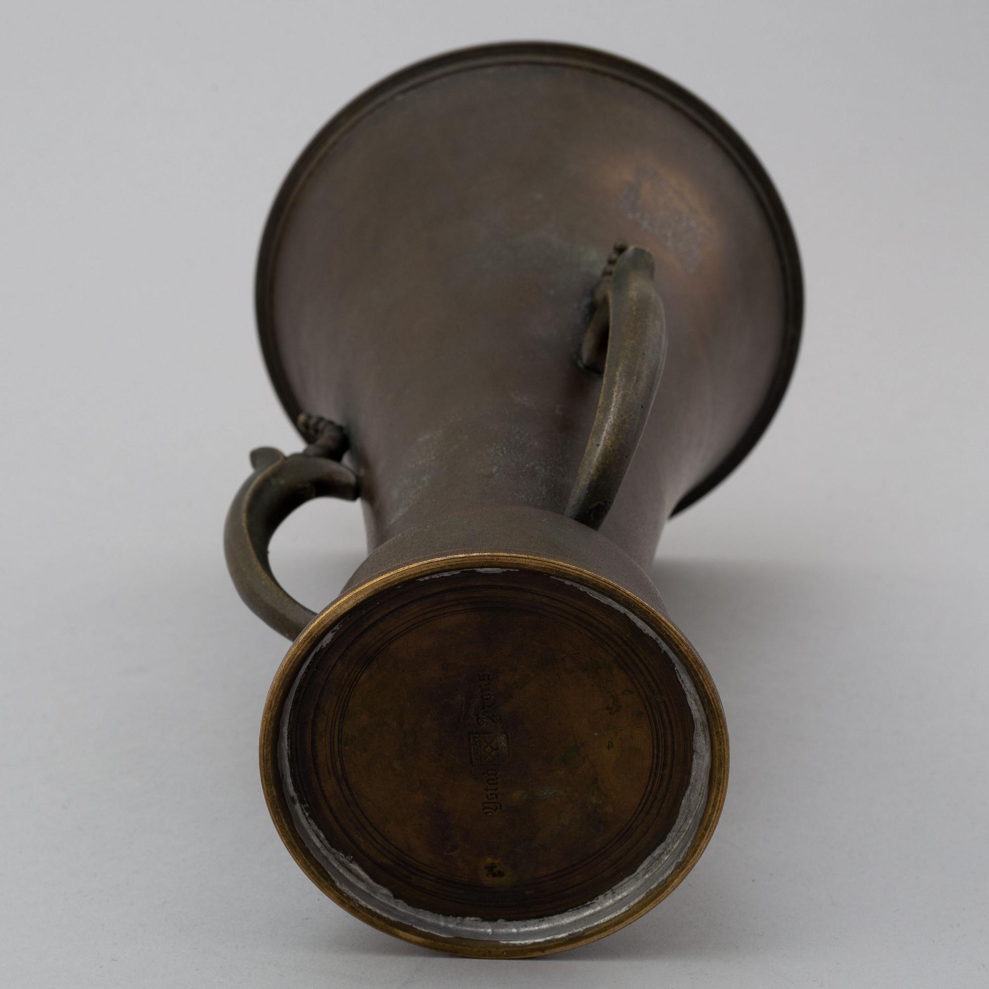 a Art Déco Ystad Brons vase.