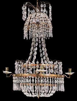 536. A late Gustavian circa 1800 five-light chandelier.