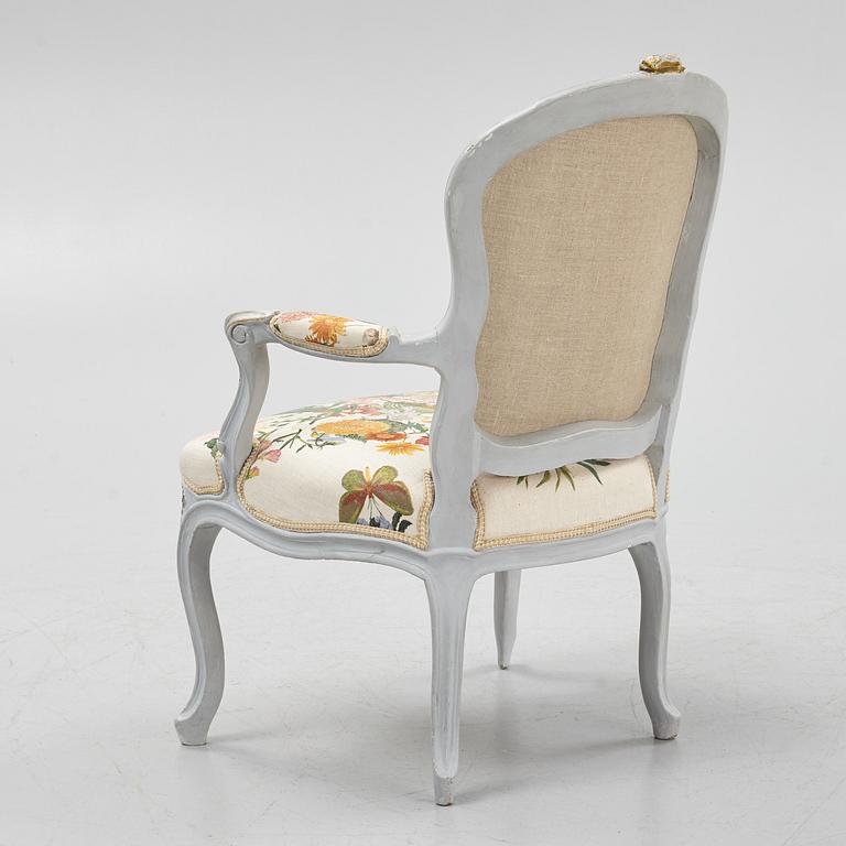 Karmstol, rokokostil, 1800-tal.