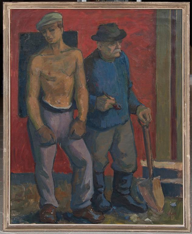 Onni Oja, "TWO WORKERS".