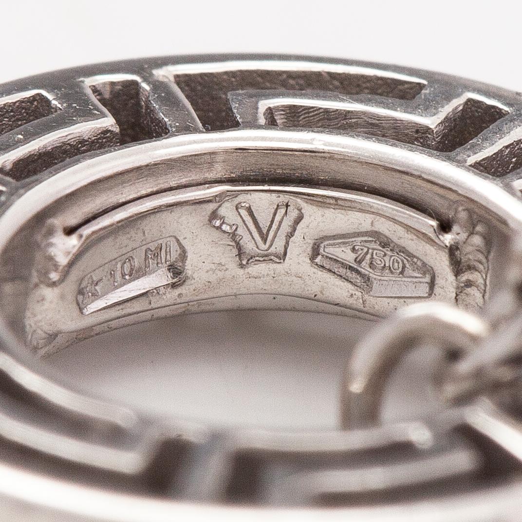 Versace, a pair of 18K white gold cufflinks with black glass pearls. marked Versace.