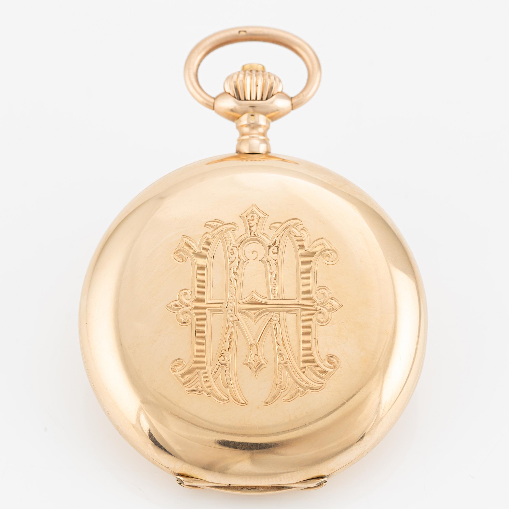 IWC, pocket watch, hunter case, 52 mm.