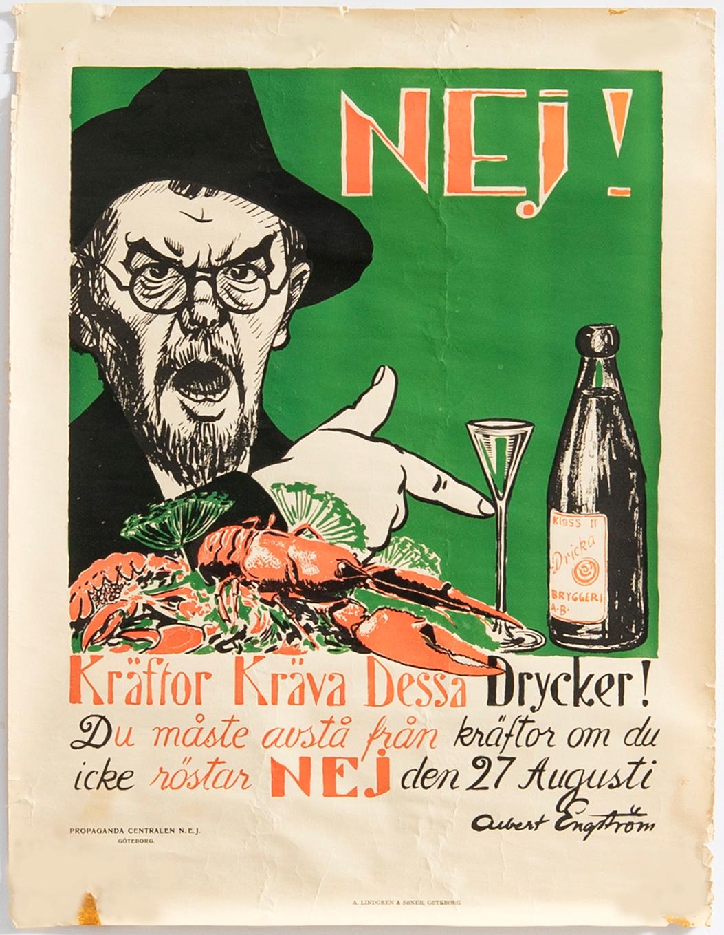 Albert Engström, “No! Crayfish demand these beverages.”.