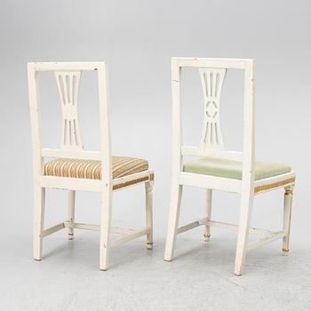 Chairs, 10 similar, circa 1800, late Gustavian.