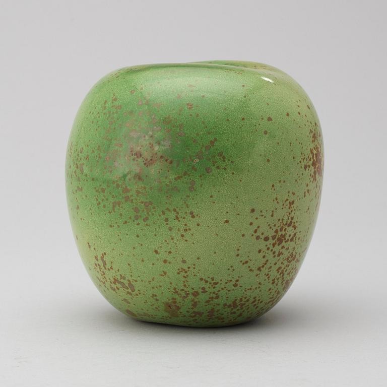 A Hans Hedberg faience apple, Biot, France.