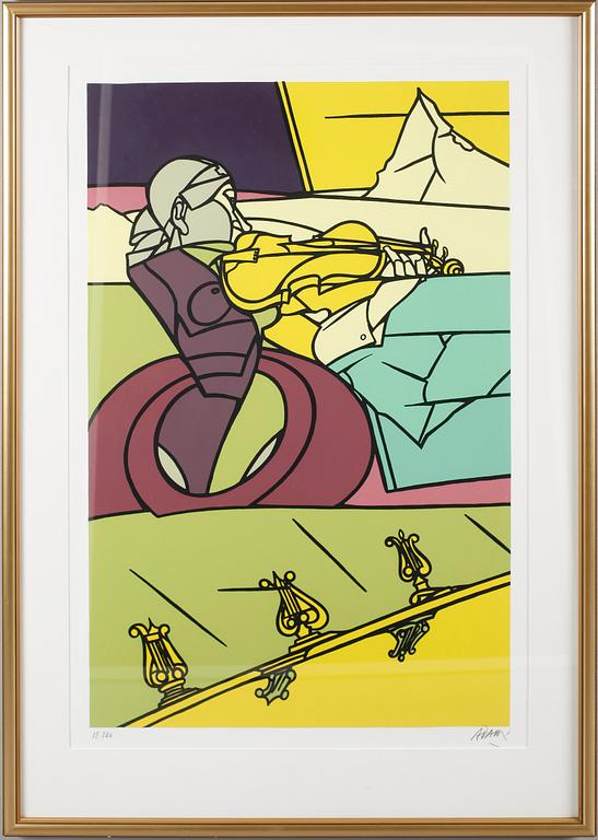 VALERIO ADAMI, färgserigrafi, signerad, numrerad 12/200.