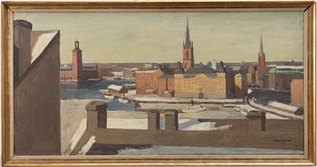 Ellis Wallin, View of Riddarholmen and Stockholm City Hall.