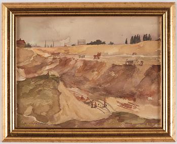 Lotte Laserstein, Landscape with workers.
