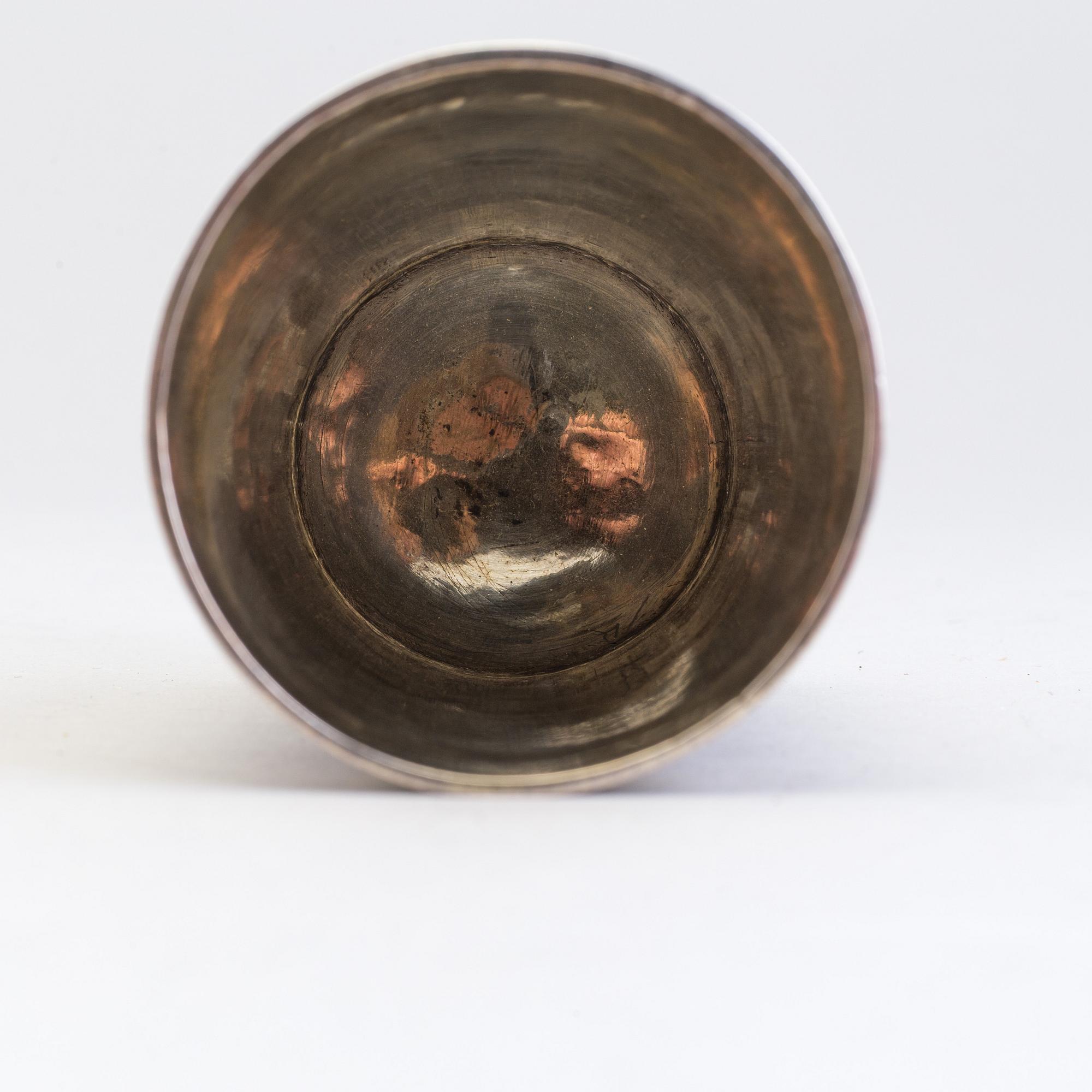 A German 17th century silver-gilt beaker, mark of Johann Höfler, Nürnberg.