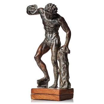 144. SCULPTURE, probably Italy 18th Century. Satyr with cymbals.