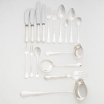 Cutlery service, 96 pieces, silver, model "Viktoria", Auran Kultaseppä Oy, Turku, Finland 1982.