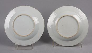 TALLRIKAR, ett par, porslin, Kina, Qianlong, 1700-tal.