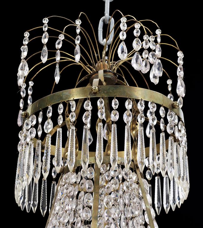 A Swedish Empire 1820/30's six-light chandelier.