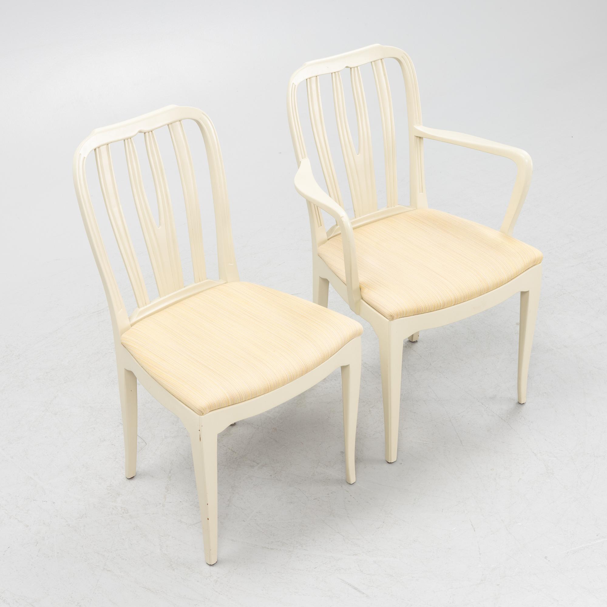 Carl Malmsten, stolar, 8 st, "Juni", Åfors Möbelfabrik AB, 1900-talets andra hälft.