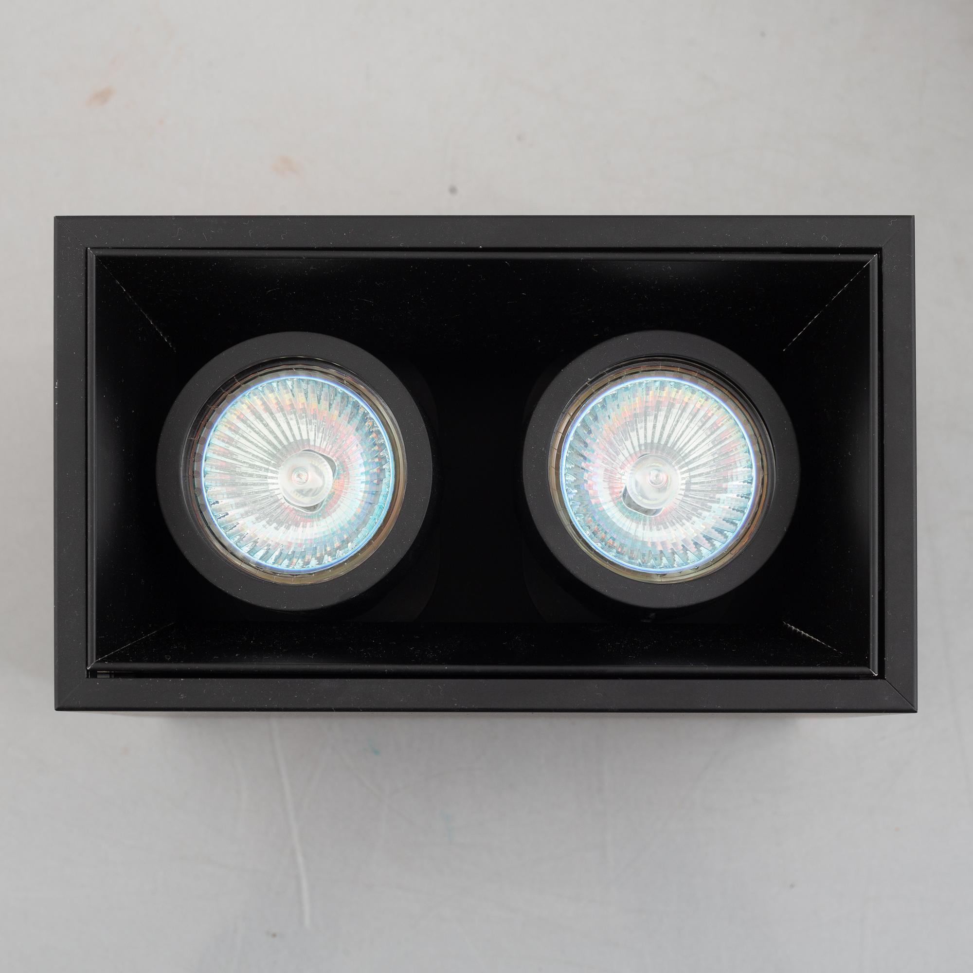 Flos, ceiling lamps, three pcs, "Compass Box small 2L".