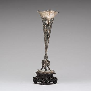 A Chinese silver vase, Shanghai, early 20th Century.