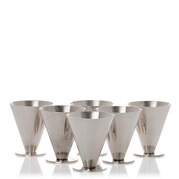 178. Wiwen Nilsson, a set of six sterling cocktail glasses, Lund 1933-50.