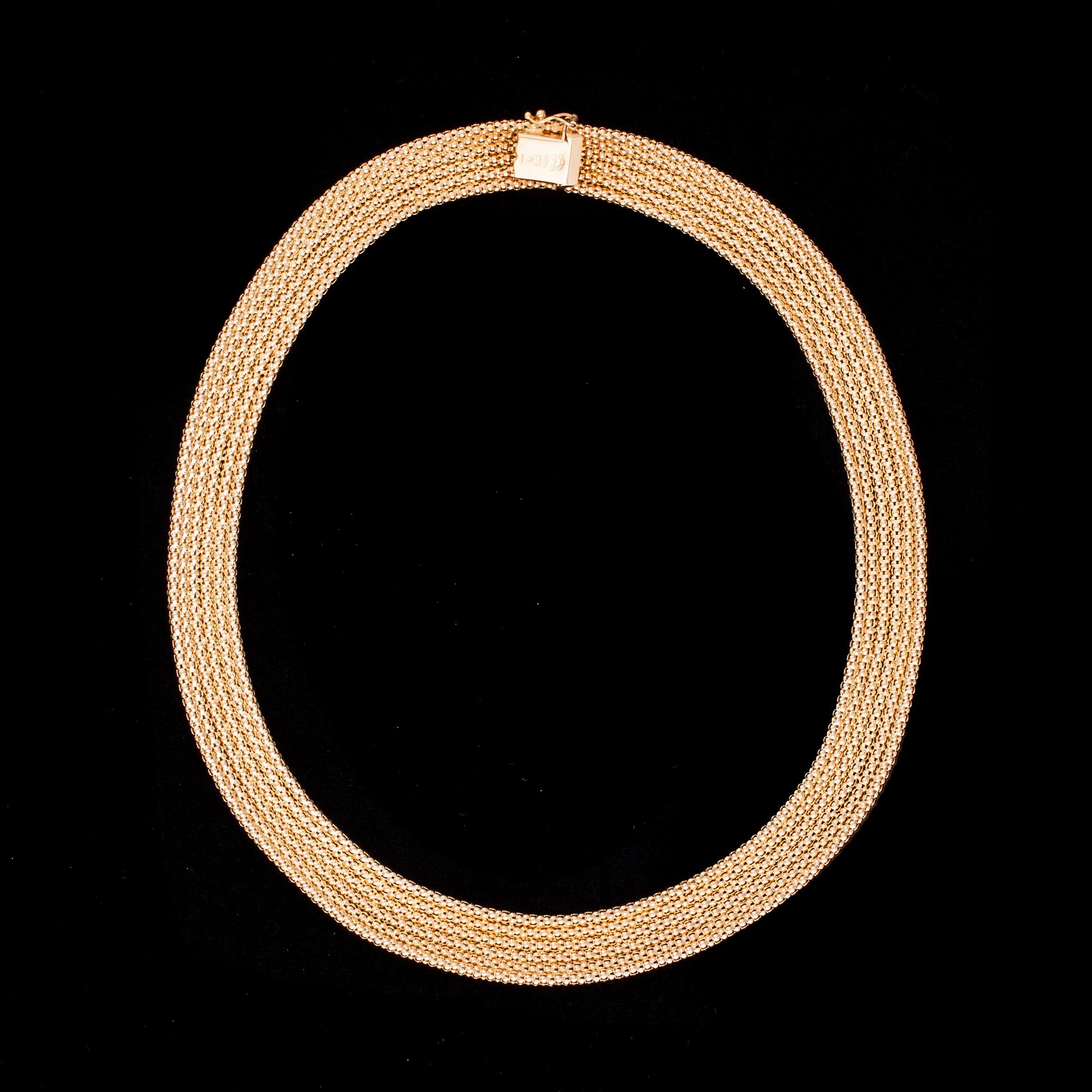 COLLIER, 14K guld, Italien, importstämplar Faber Art. Vikt 39,5 g.