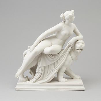 A Swedish unmarked parian figure of 'Ariadne', Gustafsberg porcelain manufactory, circa 1900.