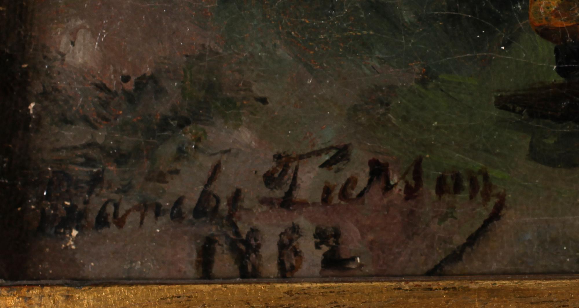 OIDENTIFIERAD kONSTNÄR, olja på duk, otydligt signerad möjligen Pierson och daterad 1862.