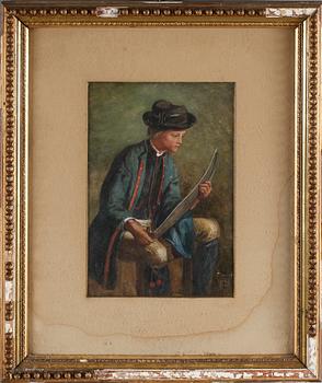 OIDENTIFERAD KONSTNÄR, akvarell, möjligen signerad Anders Ersson, Lerdal och daterad 98.