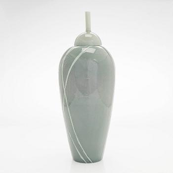 Inkeri Leivo, urna med lock, "Aino", keramik signerad Inkeri Leivo Arabia.