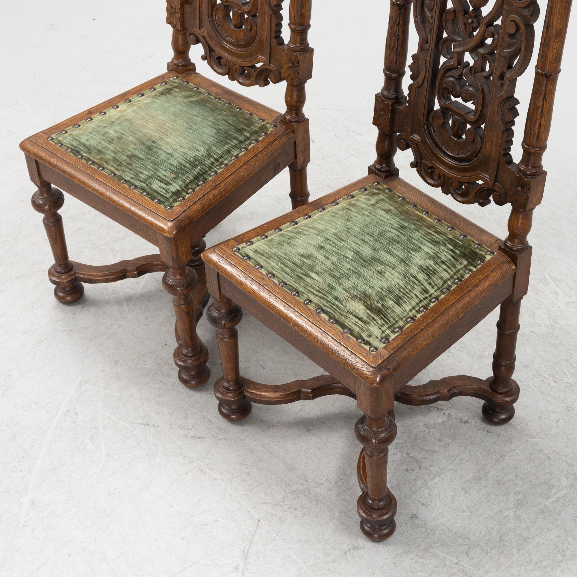 A set of eight Baroque style chairs, late 19th Century.
