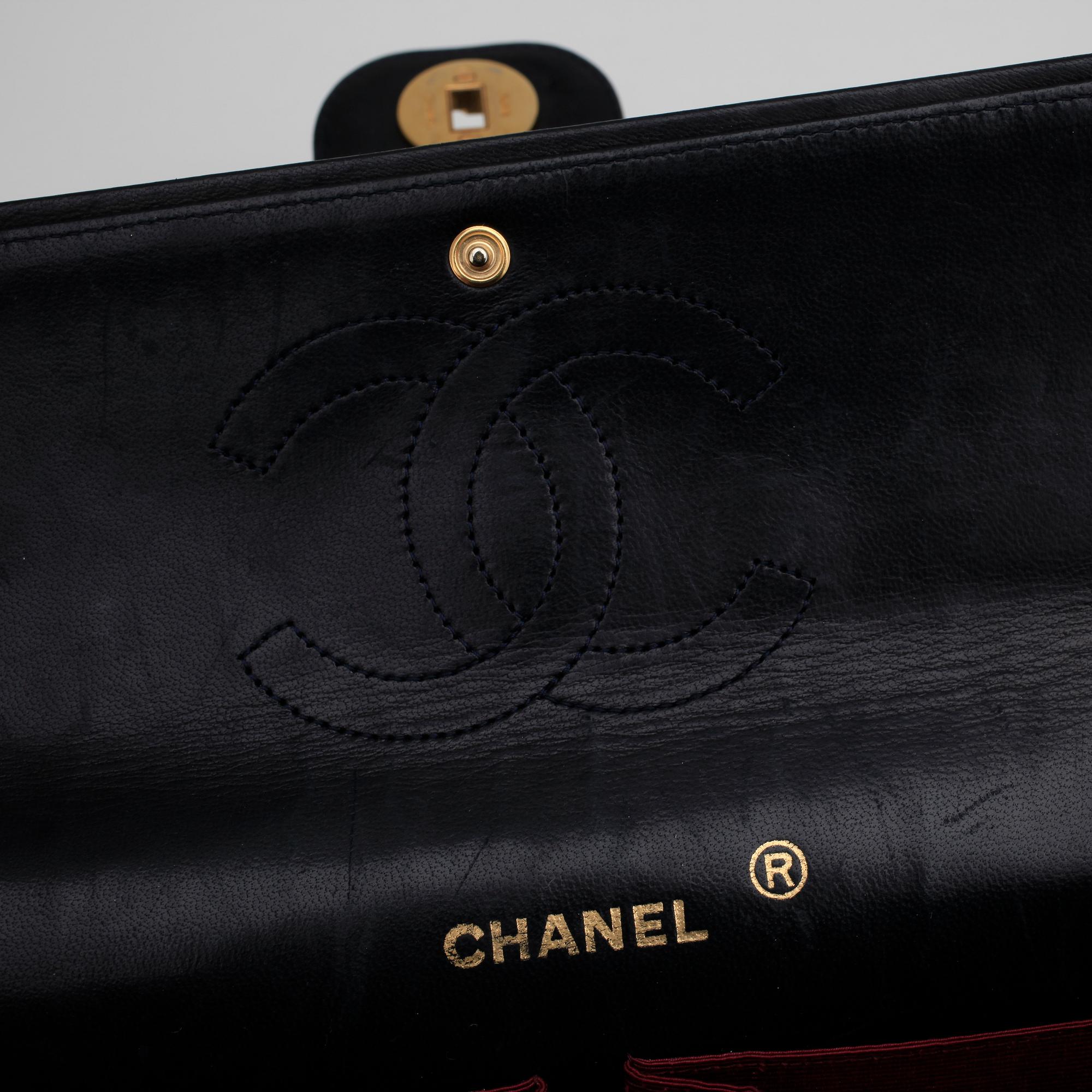 CHANEL, a blue leather "Flap Bag".