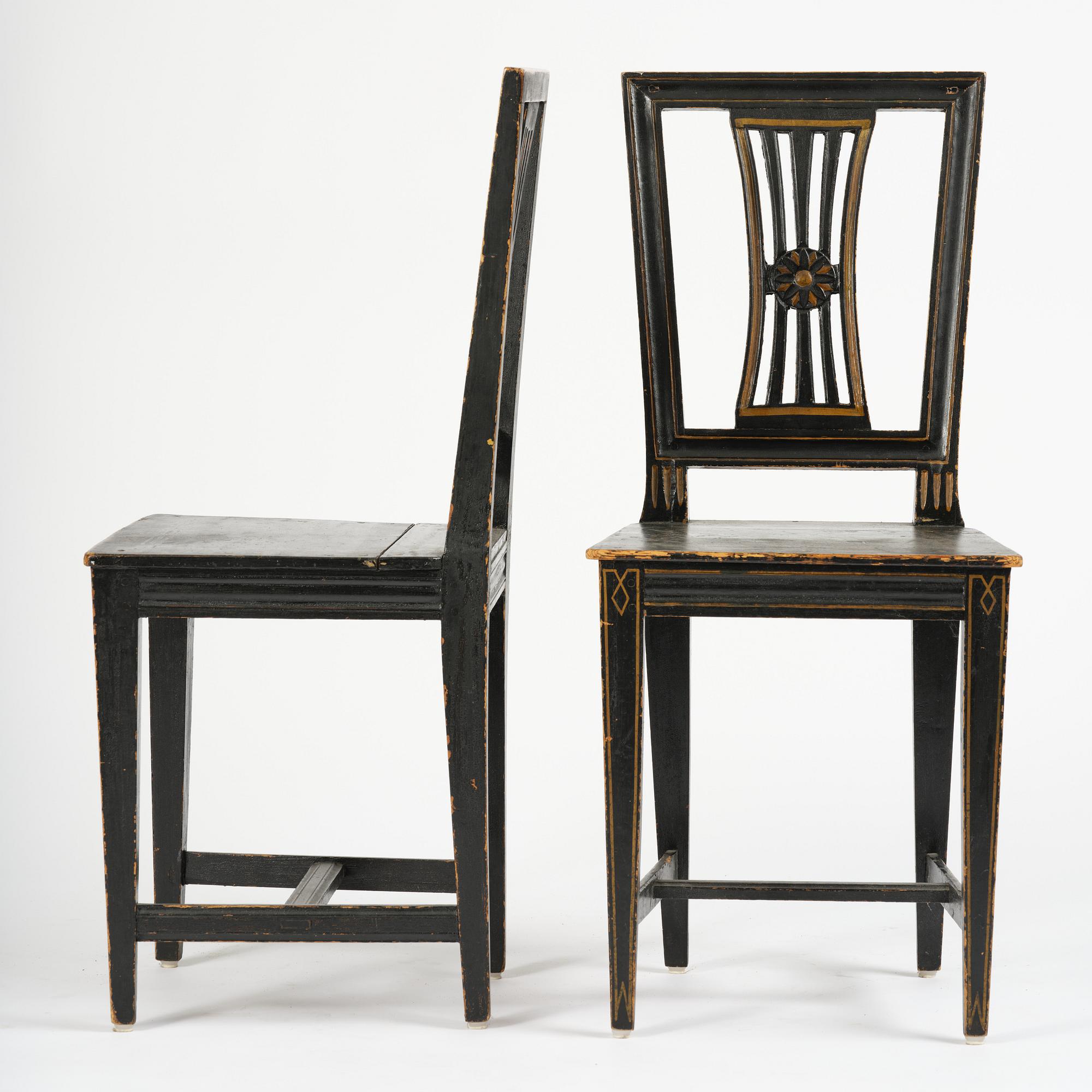 Stolar, ett par, Sverige, omkring år 1800, Sengustavianska.