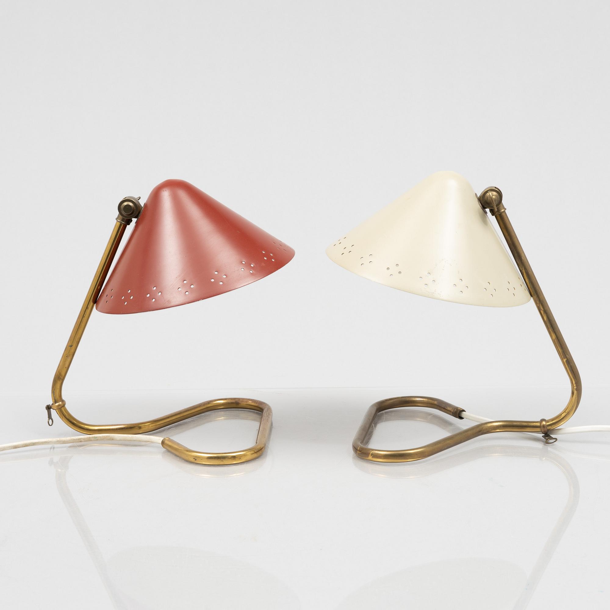 Erik Wärnå, a pair of table lamps, Sweden, 1950's.