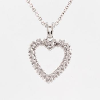 A brilliant cut heart shaped diamond pendant.