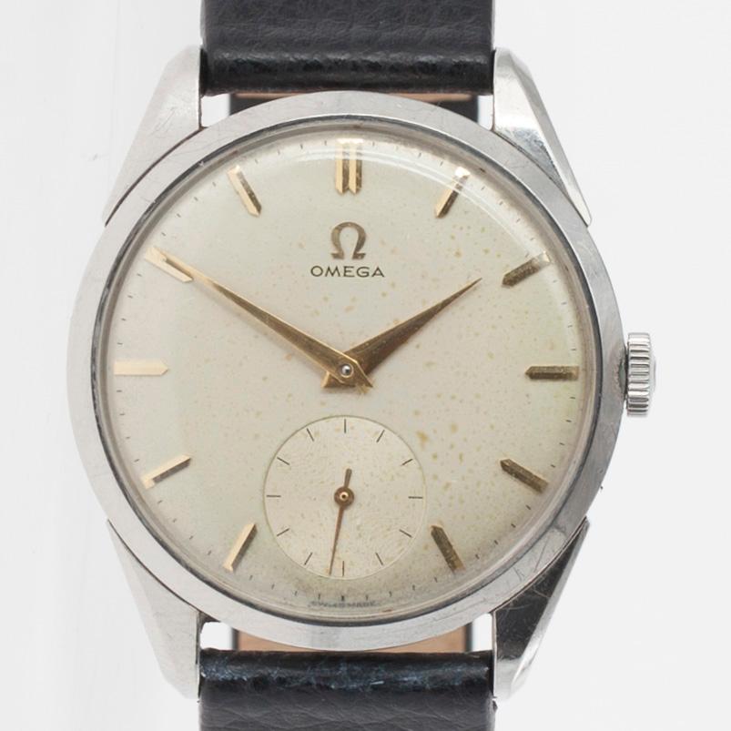 ARMBANDSUR, herr, Omega, stål 1950-60-tal.
