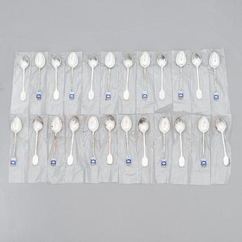 Coat of arms of Helsinki silver spoons, 39 pcs, Turku Finland 1936 - 1974.