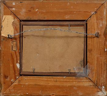 OKÄND KONSTNÄR, olja på pannå, otydligt signerad, 1900-talets början.