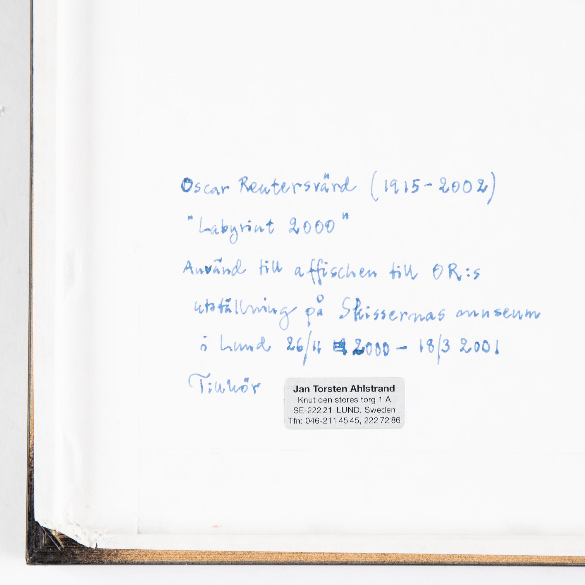 Oscar Reutersvärd, watercolour, signed and dated 2000.