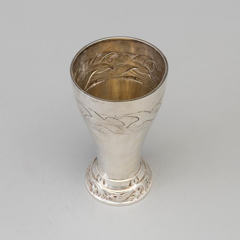 A Swedish Art Nouveau silver beaker, maker's mark K Anderson, Stockholm, 1917.